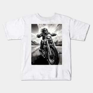 Motorcycle Ride: Two Wheel Freedom "I’m Not Always Grumpy Sometimes I’m on My Motorcycle" Kids T-Shirt